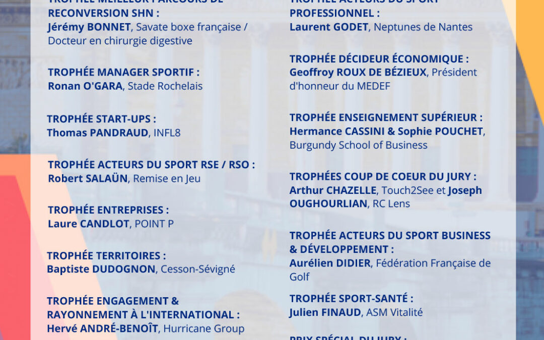 Palmarès de la 10ème éditions des Trophées Sport & Management