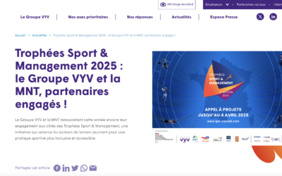 Trophées Sport & Management 2025 : le Groupe VYV et la MNT, partenaires engagés !