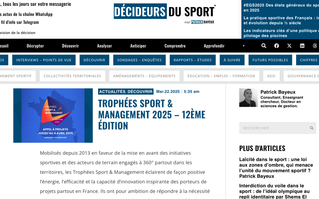 Décideurs du sport par Patrick Bayeux